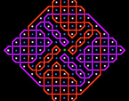 A rangOli with 1 to 15 dots or 8x8 dots - 6 