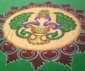 Rangoli: modern peacock