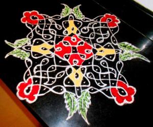 chikkukolam on kitchen top