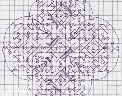 Rangoli: 25-1 dot Kolam