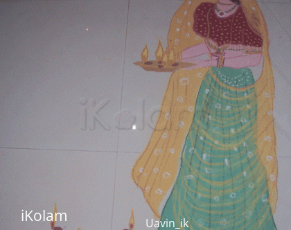 Rangoli: Rangoli - lady with the lamp