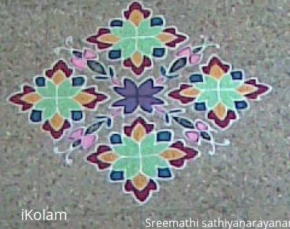 Rangoli: flowers with buds