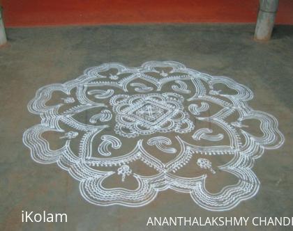 Rangoli: Kolam made for poonal function