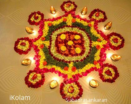 Rangoli: Rangoli with flowers