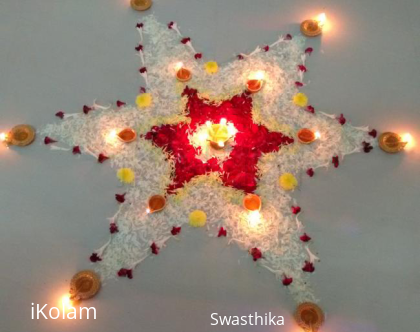 Rangoli: Pookolam done for Karthigai