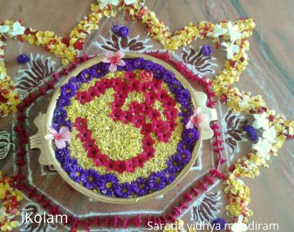 Rangoli: Urli flower decoration 