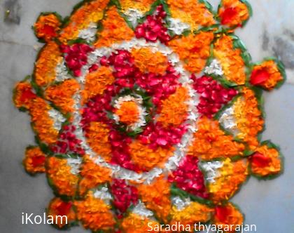Rangoli: onam pookkalam 2013