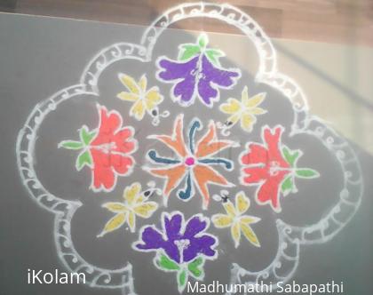 Rangoli: Flowers colourful