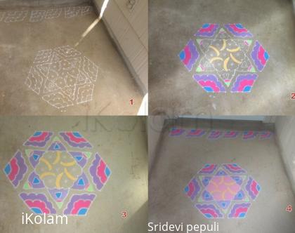 Rangoli: Umbrella  and Fan Dotted Rangoli