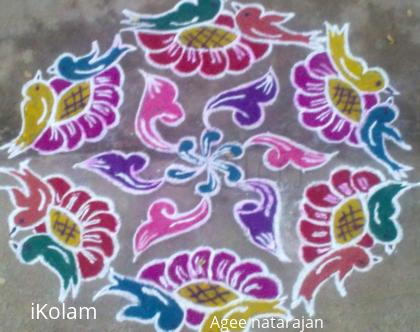 Rangoli: bird kolam- Dotted