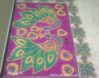 Rangoli: peacock rangoli