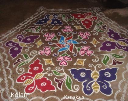 Rangoli: butterfly kolam