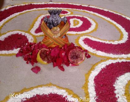 Rangoli: sakthi pooja kolam