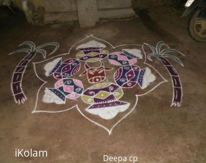 Rangoli: Maattu pongal kolam