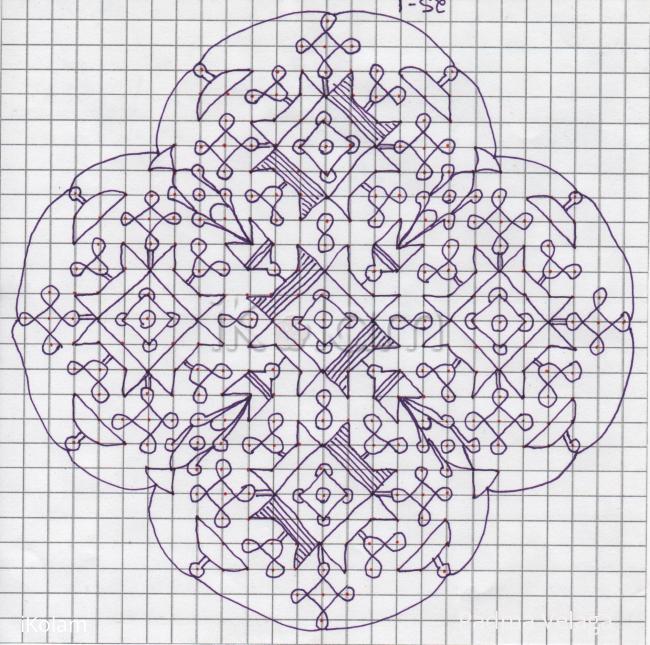 Rangoli: 25-1 dot Kolam
