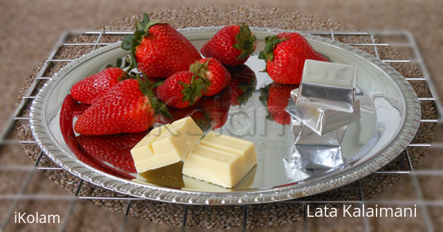 Something On a Stick Day! - Strawberries and bars of white chocolate