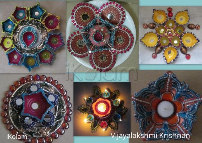 painted diyas -