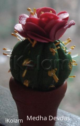 miniature cold porcelain cactus - 