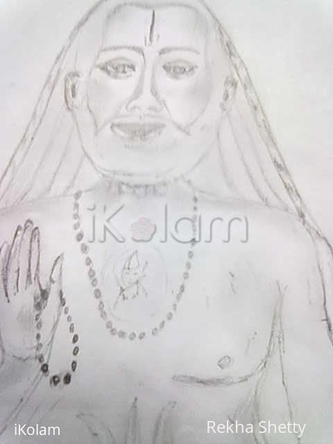 pencil drawing of my Ragavendra swami -
