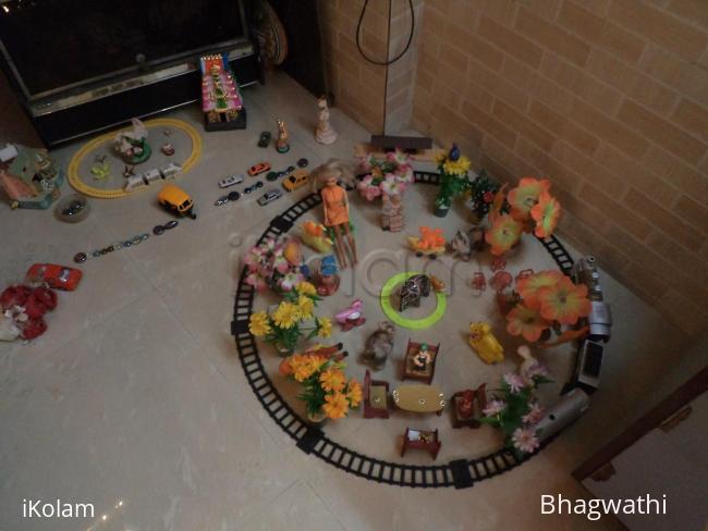 navarathri golu - park made in navarathri golu as my son was of 1 yr old i did not use sand in the garden