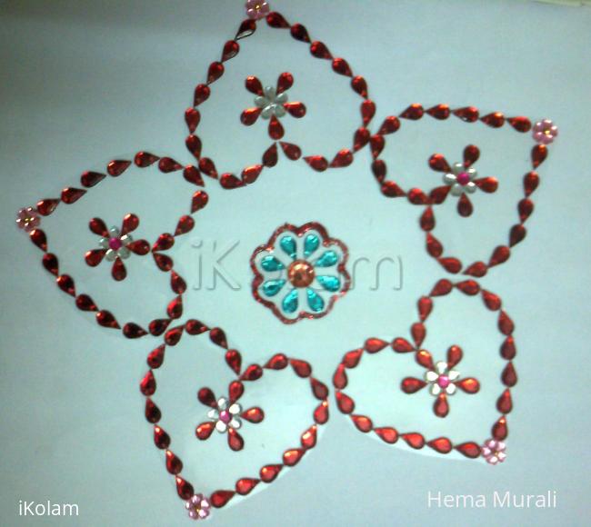 Kundan kolam/rangoli - Flower pattern