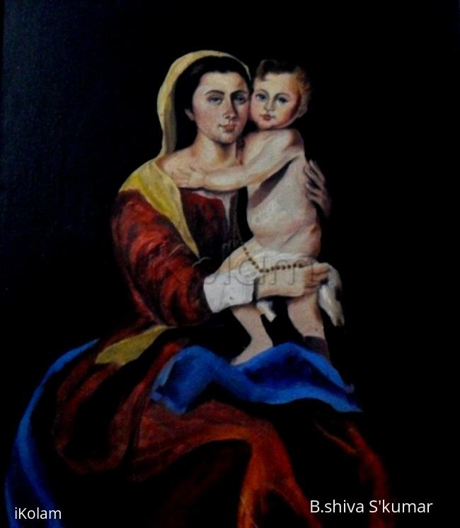 Mother and Jesus oil paint 1995 - 