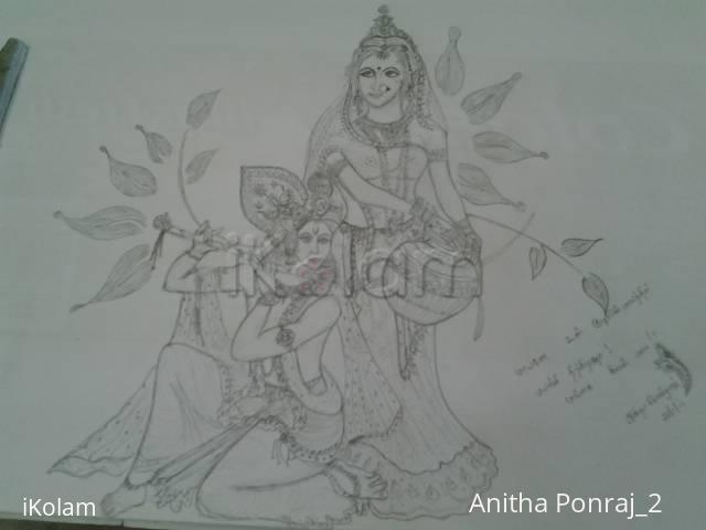 SITTING KRISHNA  - MY PENCIL DRAWING