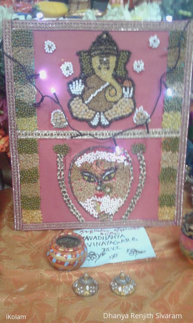 Navaratri golu 2017 -  Navadhanya vinayagar and devi handmade work.