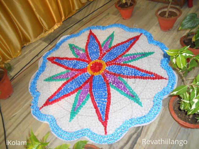 Kolam with plastic beads - 