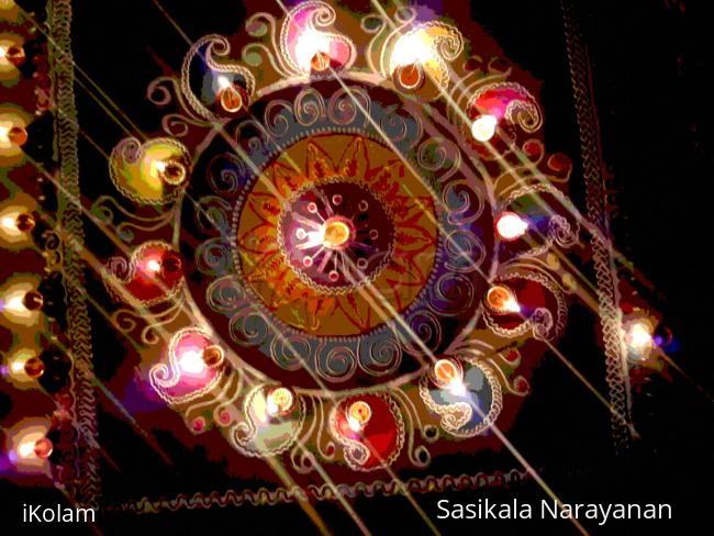 golu - diwali rangoli with diyas