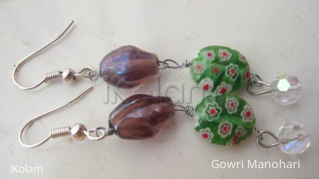 Rangoli: Second attempt on making beaded earings !!!!