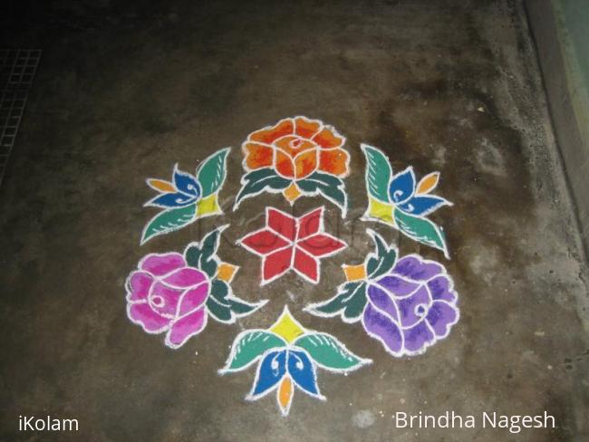 Rangoli: Colourful flowers