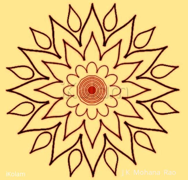 Rangoli: "Free-hand" computer aided lotus Rangoli: "Free-hand" computer aided lotus