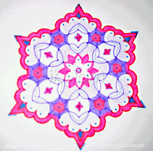 Rangoli: Magenta Kolam Rangoli: Magenta Kolam