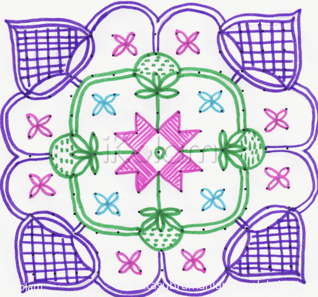 Rangoli: Acorns in kolam