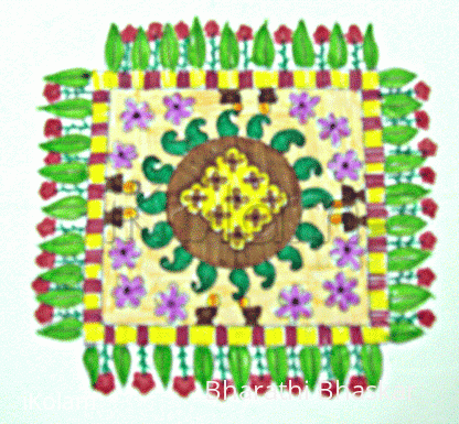 Rangoli: Leafy square