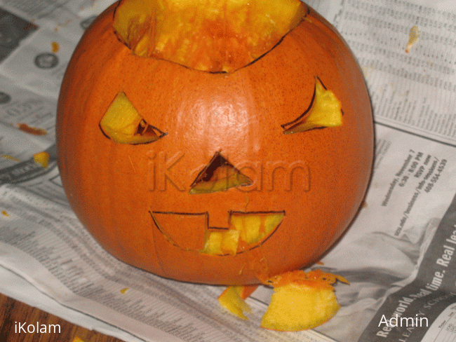 Rangoli: Jack-o-lantern - a funny face