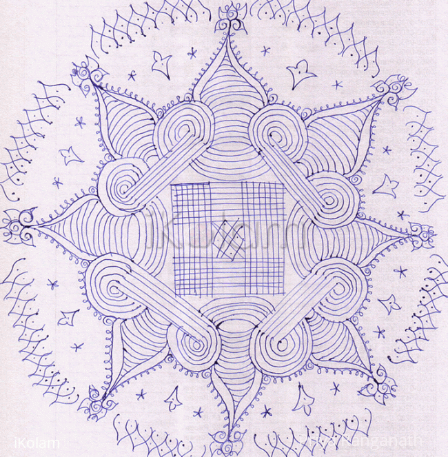 Rangoli: Kolam with lines