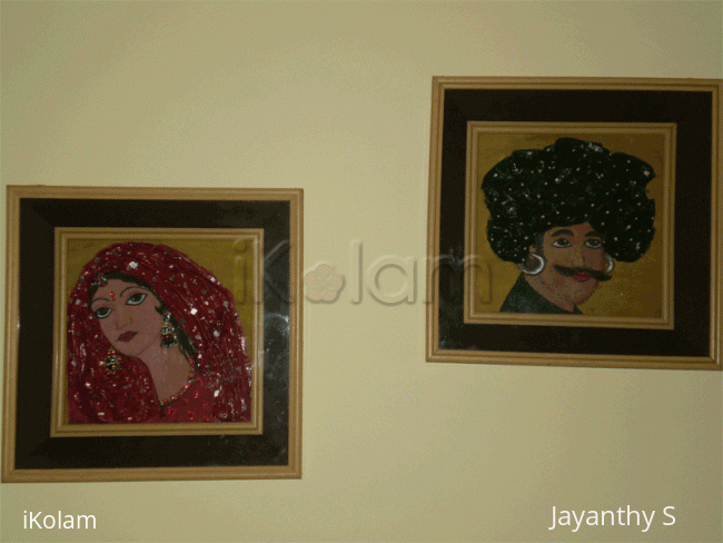 Rangoli: 3D frame -Rajasthani couple