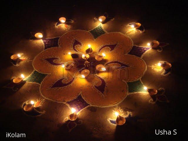 Rangoli: 3rd rangoli with deepas