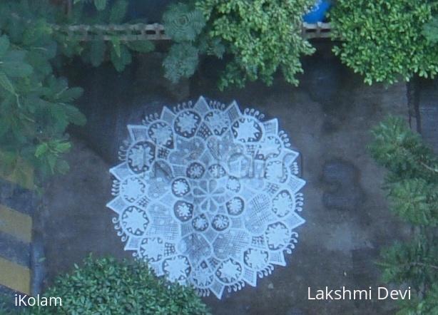 Rangoli: White lace carpet