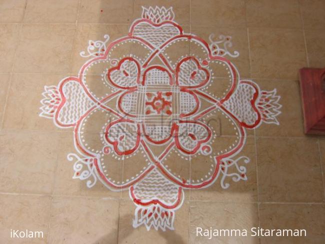 Rangoli: Modified Padikolam. Rangoli: Modified Padikolam.