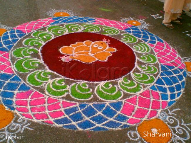 Rangoli: Ganpati rangoli (sharu) Rangoli: Ganpati rangoli (sharu)