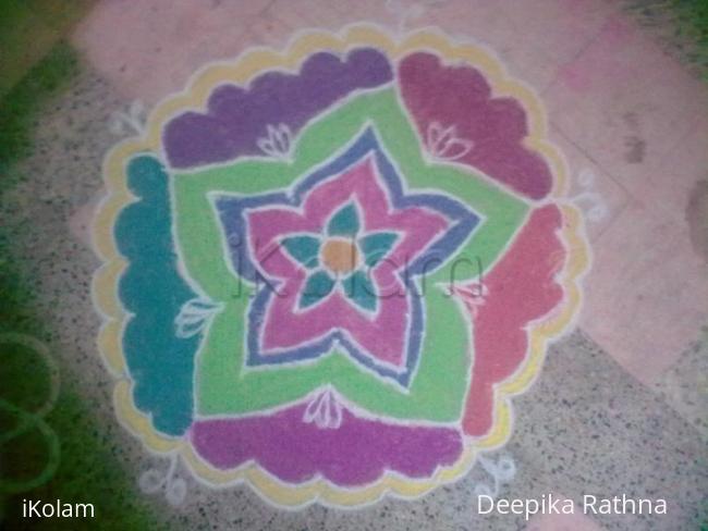 Rangoli: colour powder rathnadeepika kolam Rangoli: colour powder rathnadeepika kolam