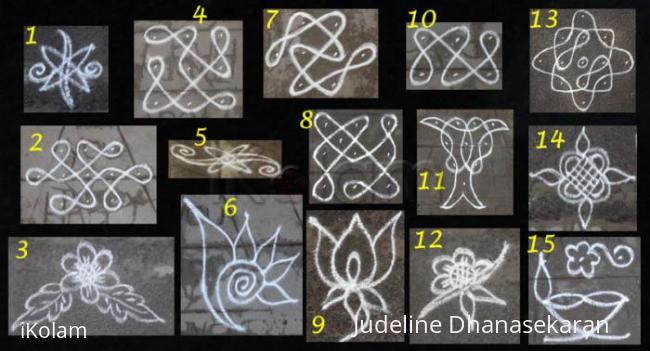 Rangoli: Collage of Kutti Kolams or Studio Kolams