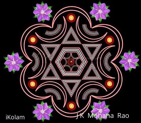 Rangoli: hexagonal paDikOlam - 4 Rangoli: hexagonal paDikOlam - 4
