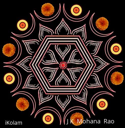 Rangoli: Hexagonal paDikOlam - 7 Rangoli: Hexagonal paDikOlam - 7
