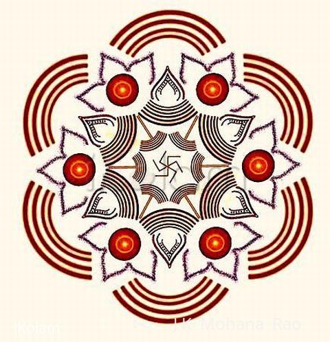 Rangoli: Hexagonal paDikOlam - 3 Rangoli: Hexagonal paDikOlam - 3