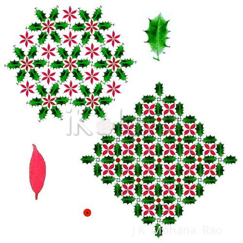 Rangoli: Holly and poinsettia heralding the holiday season! Rangoli: Holly and poinsettia heralding the holiday season!