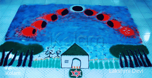 Rangoli: Eclipse rangoli Rangoli: Eclipse rangoli